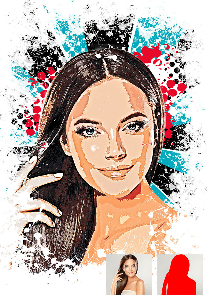 700x1017 Vector Sketch Photoshop Action