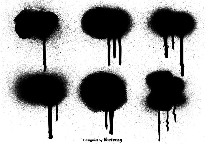 700x490 Vector Graffiti Black Paint Drips Elements