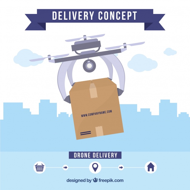Delivery Dron And Skyline Vector Free Download 626x626 Delivery Dron And Skyline Vector Free Download