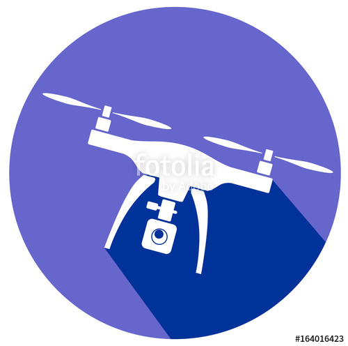 500x496 Rc Drone Quadcopter With Camera Flat Design Icon Vector