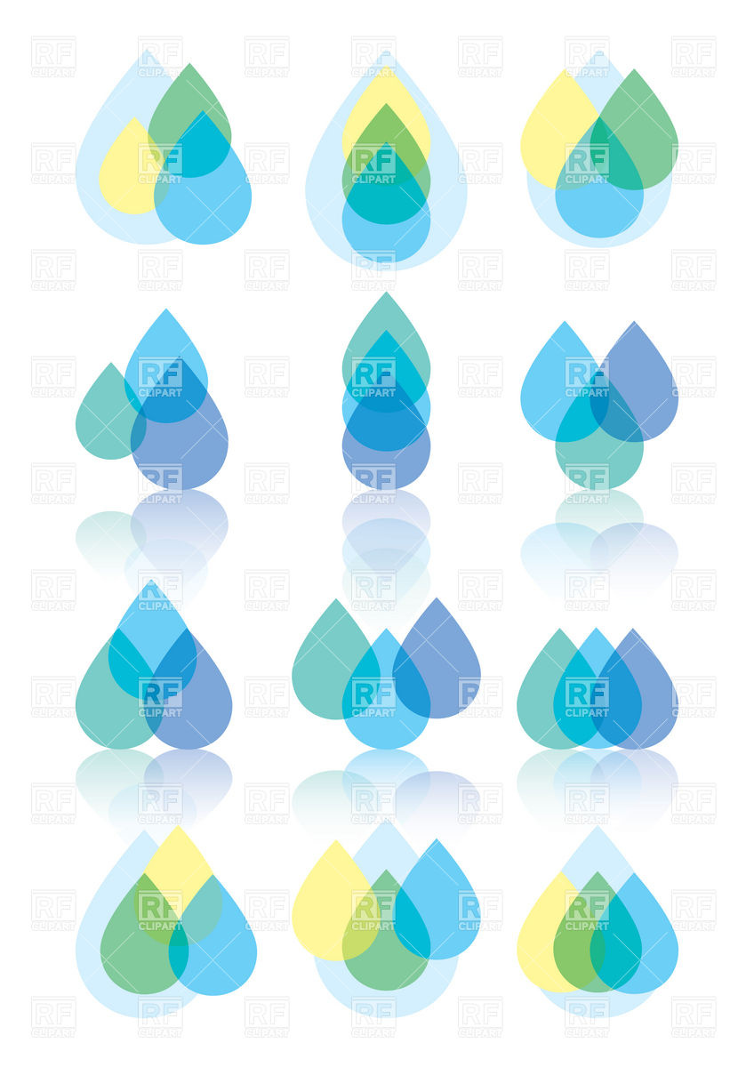 848x1200 Set Of Simple Droplets Vector Image Of Design Elements