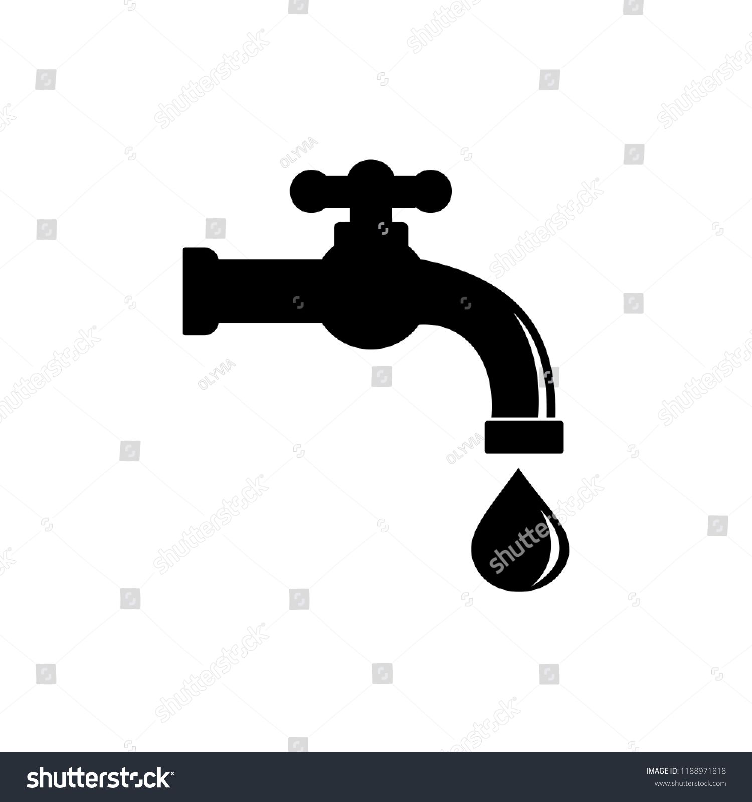 1500x1600 Water Droplets From Faucets Icon Vector Droplets Water Faucets