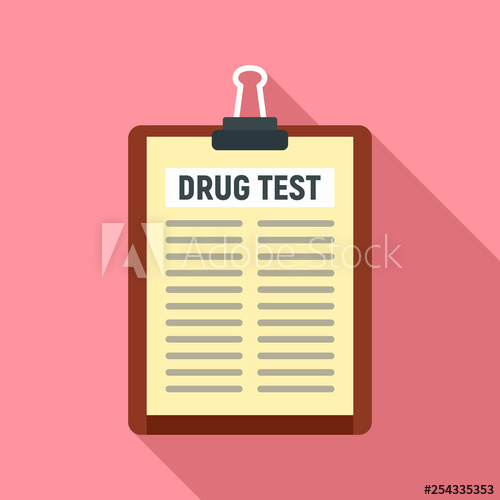 500x500 Drug Test Clipboard Icon Flat Illustration Of Drug Test Clipboard