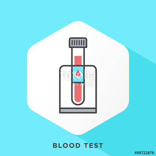 500x500 Blood Tube Icon With Dark Grey Outline And Offset Flat Colors