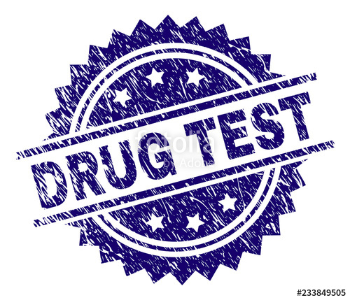 500x429 Drug Test Stamp Seal Watermark With Distress Style Blue Vector