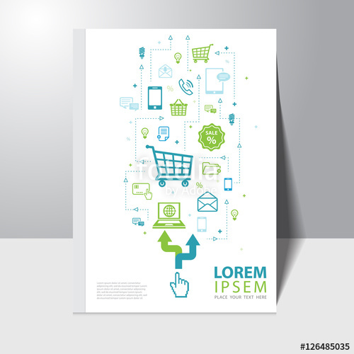 Vector E Commerce And Shopping Online Book Cover Design Template 500x500 Vector E Commerce And Shopping Online Book Cover Design Template