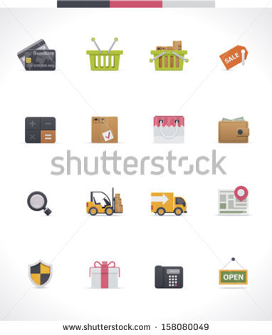 Vector E Commerce Icon Set 382x470 Vector E Commerce Icon Set
