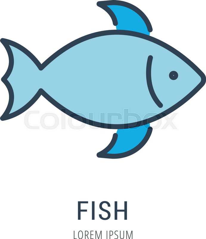 691x800 Logo Or Label Fish Line Style Stock Vector Colourbox