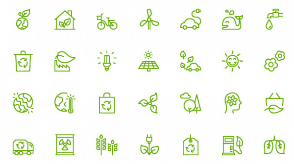 600x335 Free Vector Ecology Icons