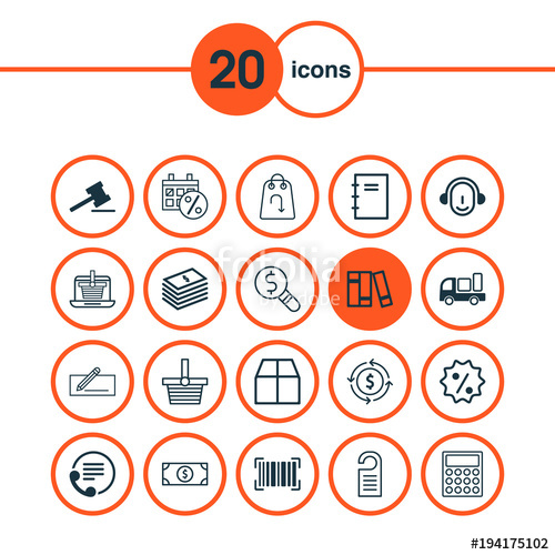 Ecommerce Icons Set With Tag, Dollar Banknote, Auction And Other 500x500 Ecommerce Icons Set With Tag, Dollar Banknote, Auction And Other