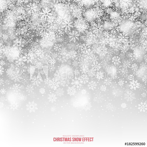 500x500 Christmas Snow Vector Effect With Realistic Falling Snowflakes