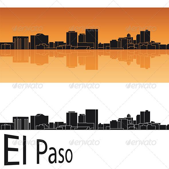 590x590 El Paso Skyline In Orange Background Tattoo Ideas Orange