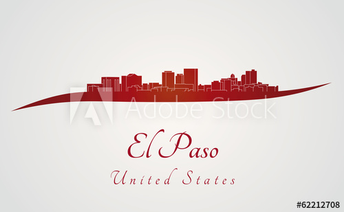 500x308 El Paso Skyline In Red