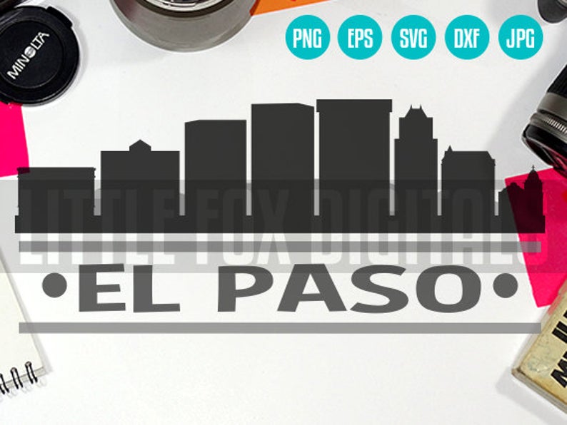 794x596 Vector El Paso Texas Tx Usa Skyline City East Etsy