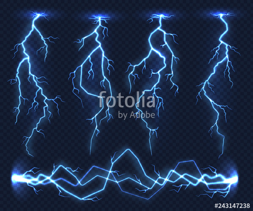 500x417 Realistic Lightnings Electricity Thunder Light Storm Flash