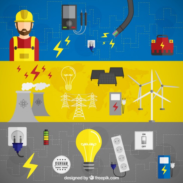 626x626 Electric Energy Banners Vector Free Download
