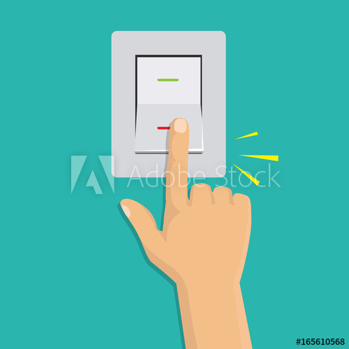 500x500 Isometric Icon Hand Turning On The Light Switch Toggle Switch