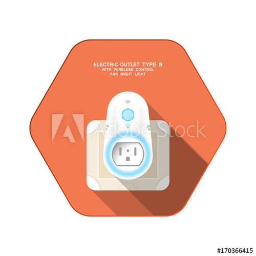 500x500 Vector Isolated Icon Of White Electric Socket Type B With Insert