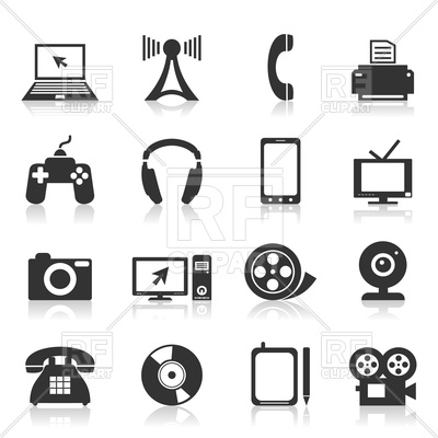 400x400 Set Of Electronics Icons Vector Image Of Icons And Emblems