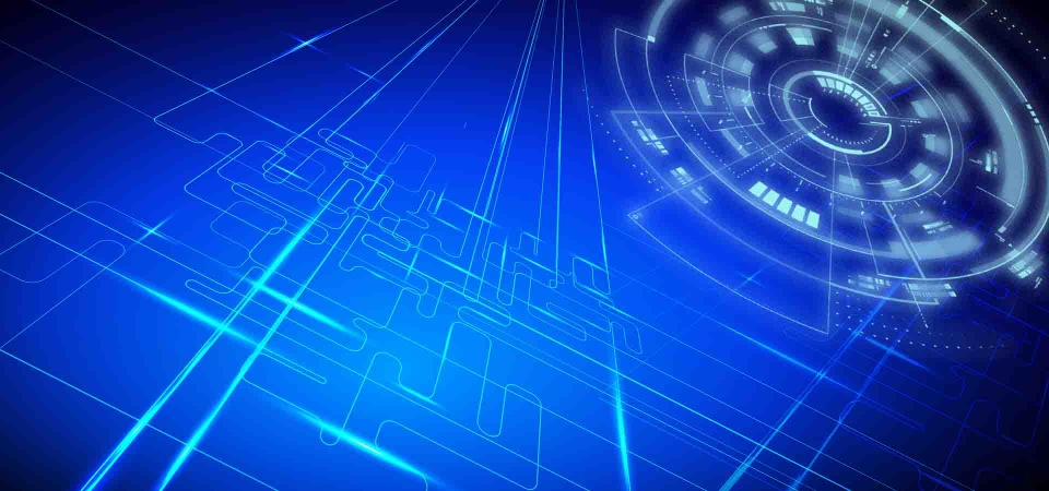 960x450 Vector Electronic Tech Golden Background, Vector, Electronics