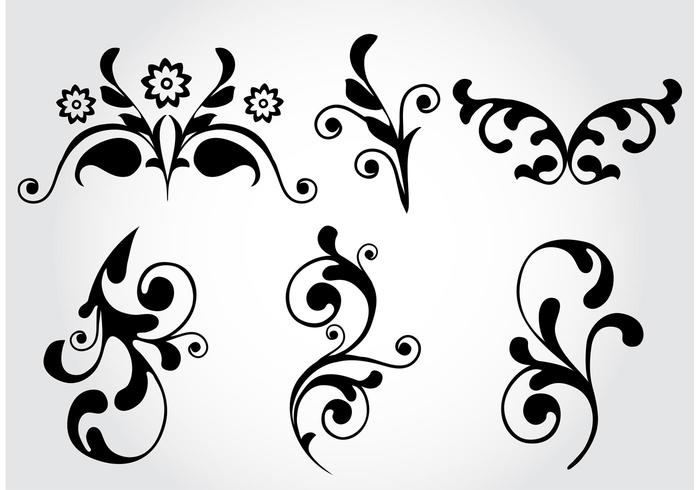 700x490 Floral Flourish Vector Elements