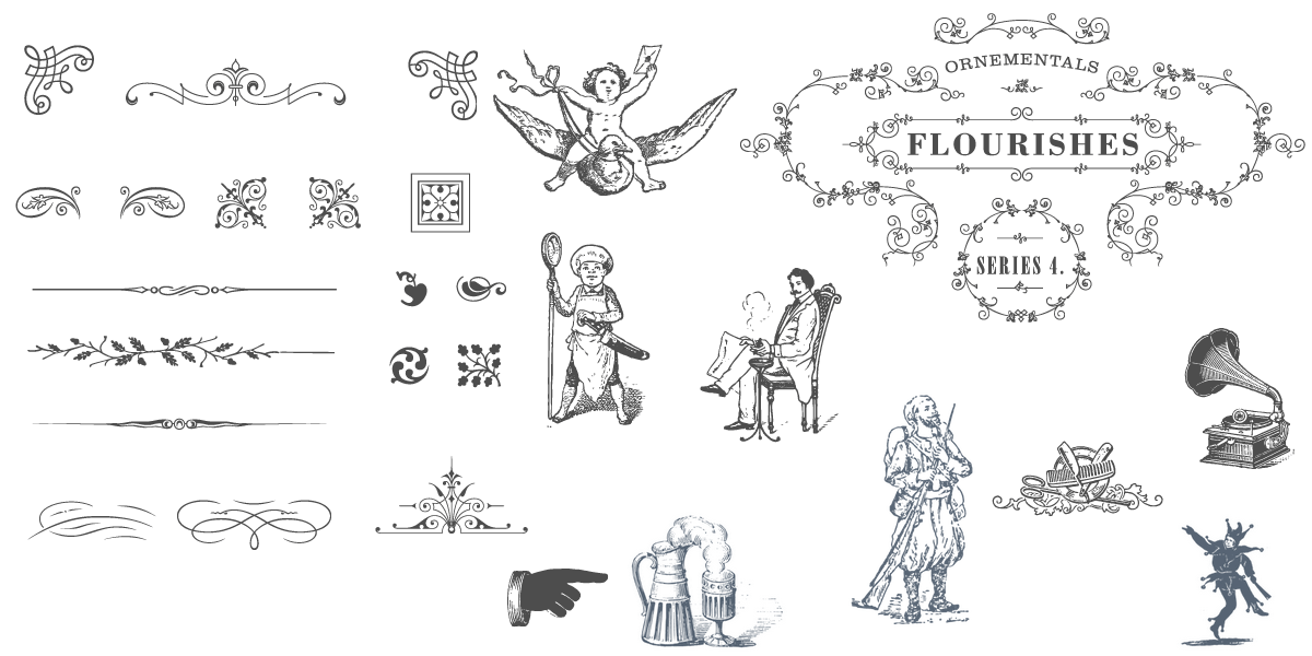 1200x600 Essential Vintage Vector Elements Carefully Hand Made