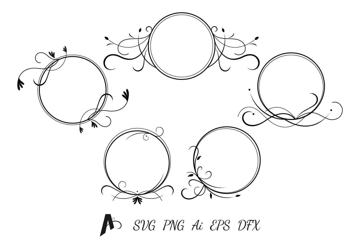 1500x1000 Decorative Frames Design Flower Frames Vector Elements