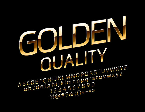 600x464 Vector Elite Golden Quality Font Art Print