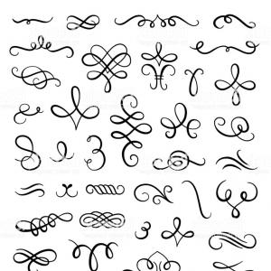 300x300 Flourish Vector Embellishments Flourishes Filigree Calligraphic