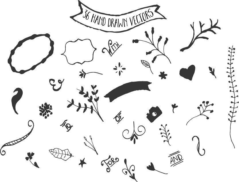 833x636 Hand Drawn Vector Embellishments