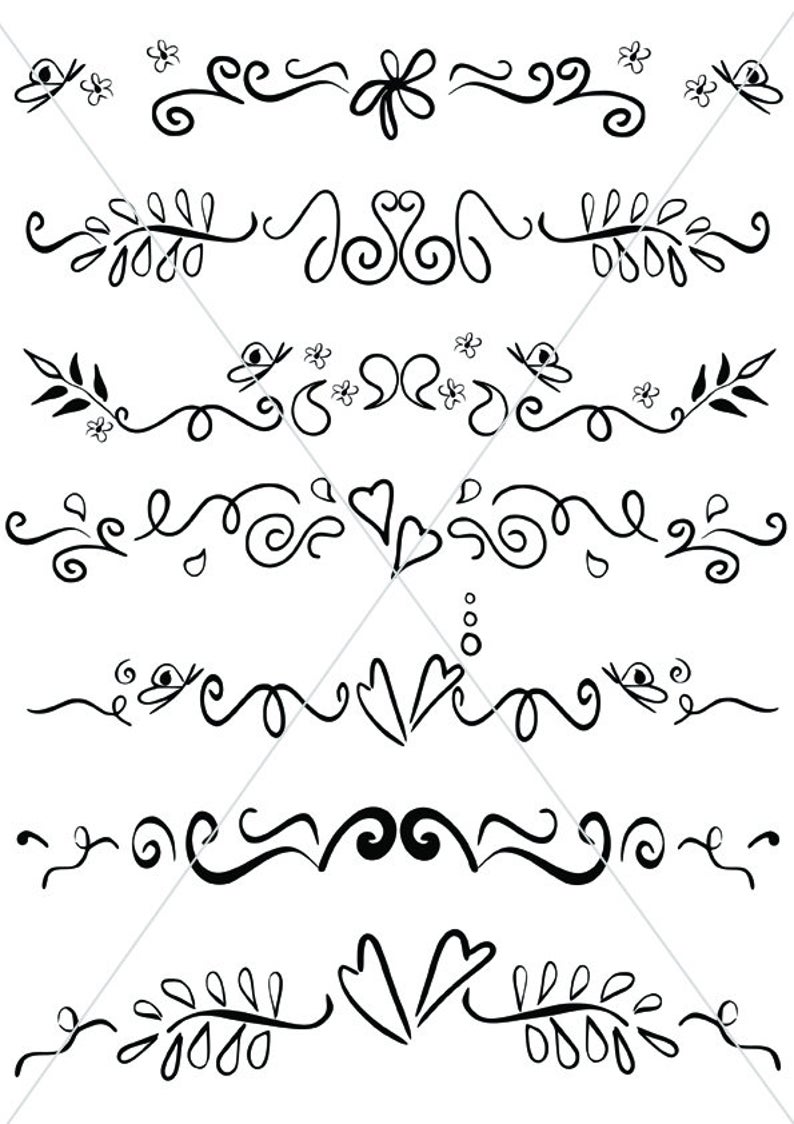 794x1124 Text Dividers Whimsical Lines Flourishes Ornamental Etsy