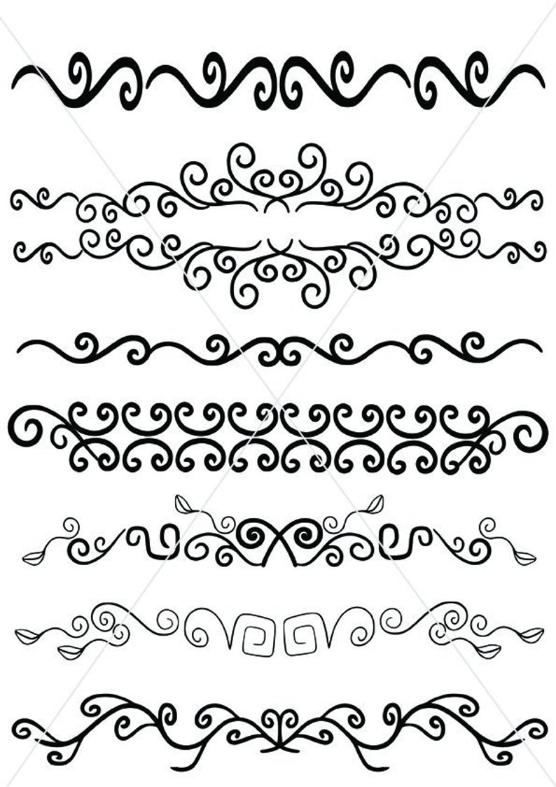 794x1124 Tribal Text Dividers Vector Lines Maori Designs Ornamental Etsy