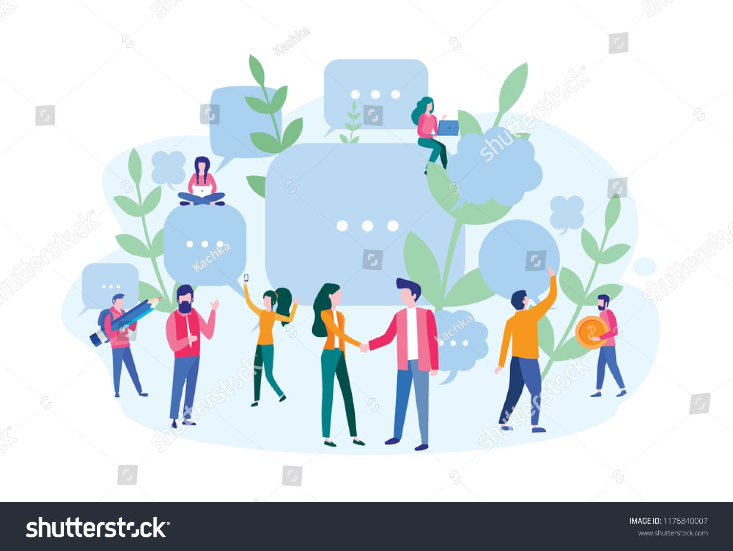 1500x1129 Human Resources, Recruitment Concept For Web Page, Social Media