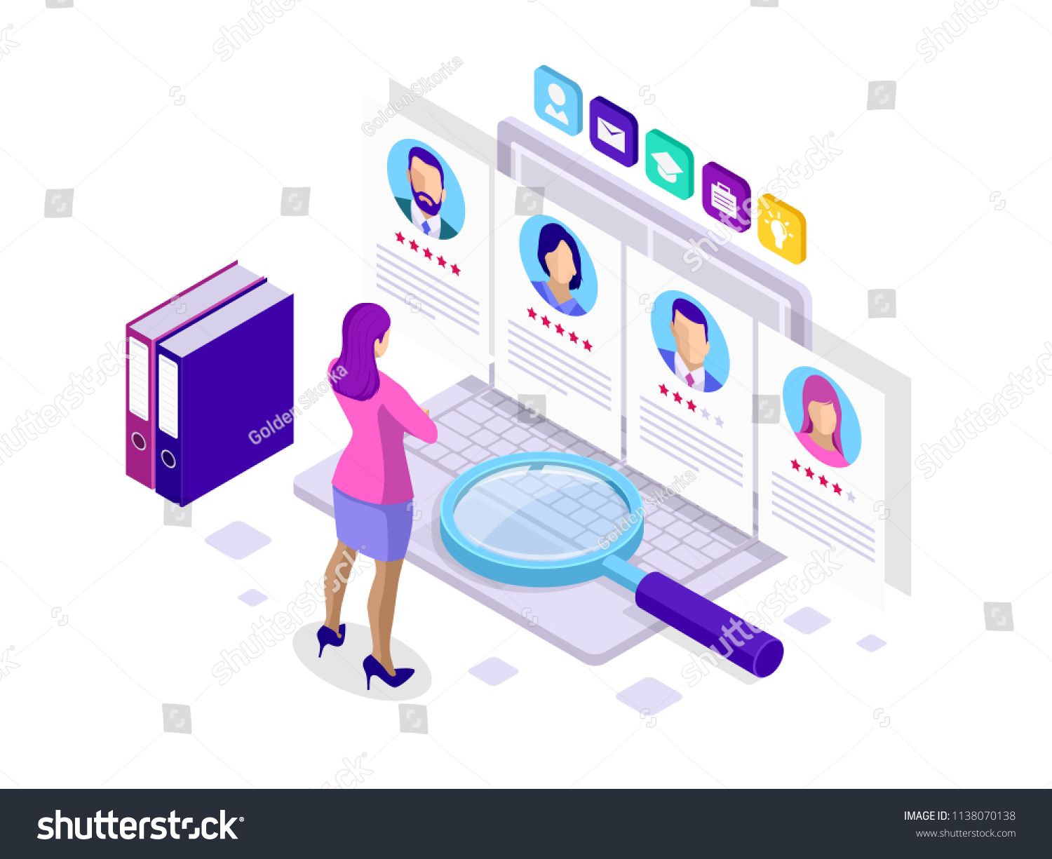 1500x1225 Isometric Hiring And Recruitment Concept For Web Page, Banner