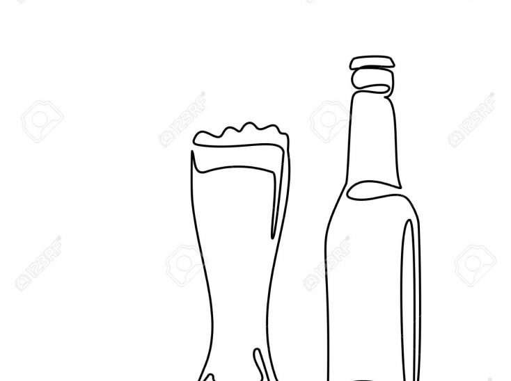 734x548 Empty Beer Drawing Broken Bottle Vector Free Pencil Cartoon