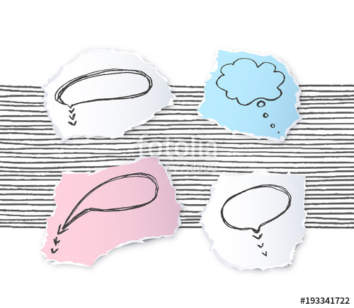 500x436 Torn Paper Edges Speech Bubble Pieces' Set Vector Empty Design