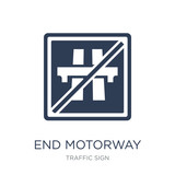 End Motorway Sign Icon Trendy Modern Flat Linear Vector End 160x160 End Motorway Sign Icon Trendy Modern Flat Linear Vector End