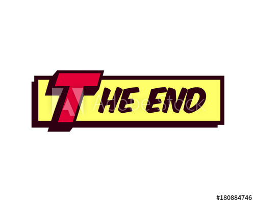 500x398 The End Words Comic Book Style Frame Text Typography Retro Comics