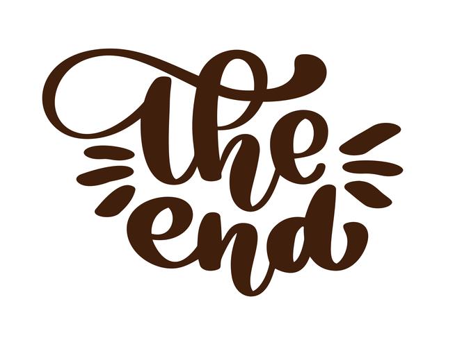 654x490 Handdrawing The End Vector Text Lettering Phrase, Ornamental Movie