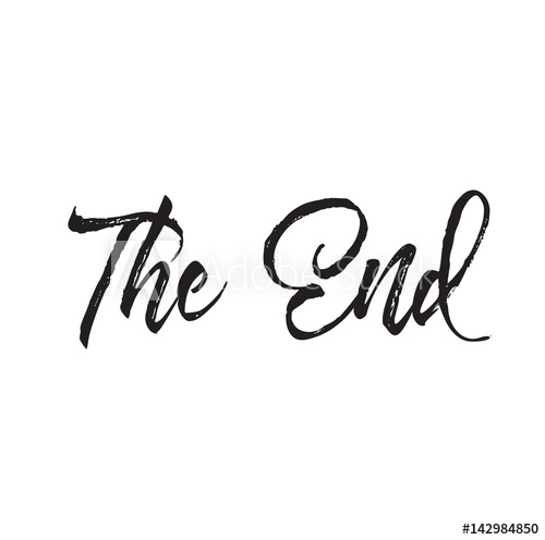 500x496 The End, Text Design Vector Calligraphy Typography Poster