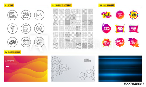 500x297 Seamless Pattern Shopping Salebanners Set Of Inspiration, Group