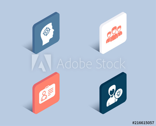 500x405 Set Of Recruitment, Id Card And Group Icons Person Idea Sign