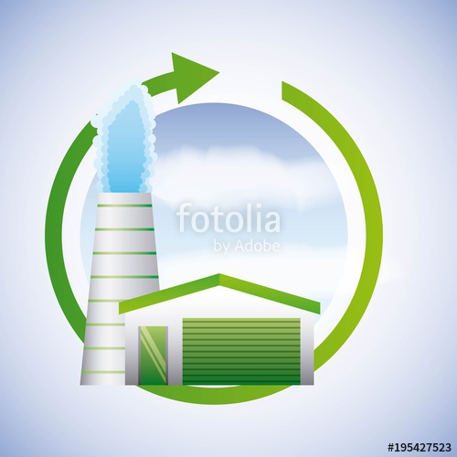 500x500 Energy Clean Geothermal Plant Sustainable Vector Illustration