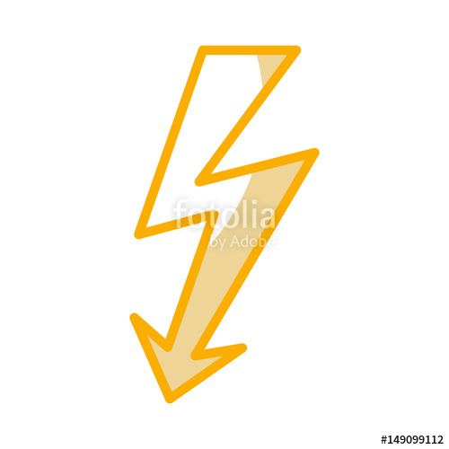 500x500 Energy Ray Caution Sign Vector Illustration Design Stock Image