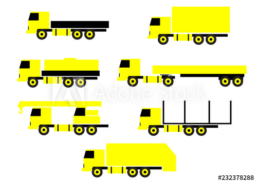 500x357 Trucks For Industry And Enterprises Vector Illustration