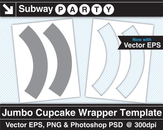 Jumbo Size Cupcake Wrapper Template Vector Photoshop Layered 570x453 Jumbo Size Cupcake Wrapper Template Vector Photoshop Layered