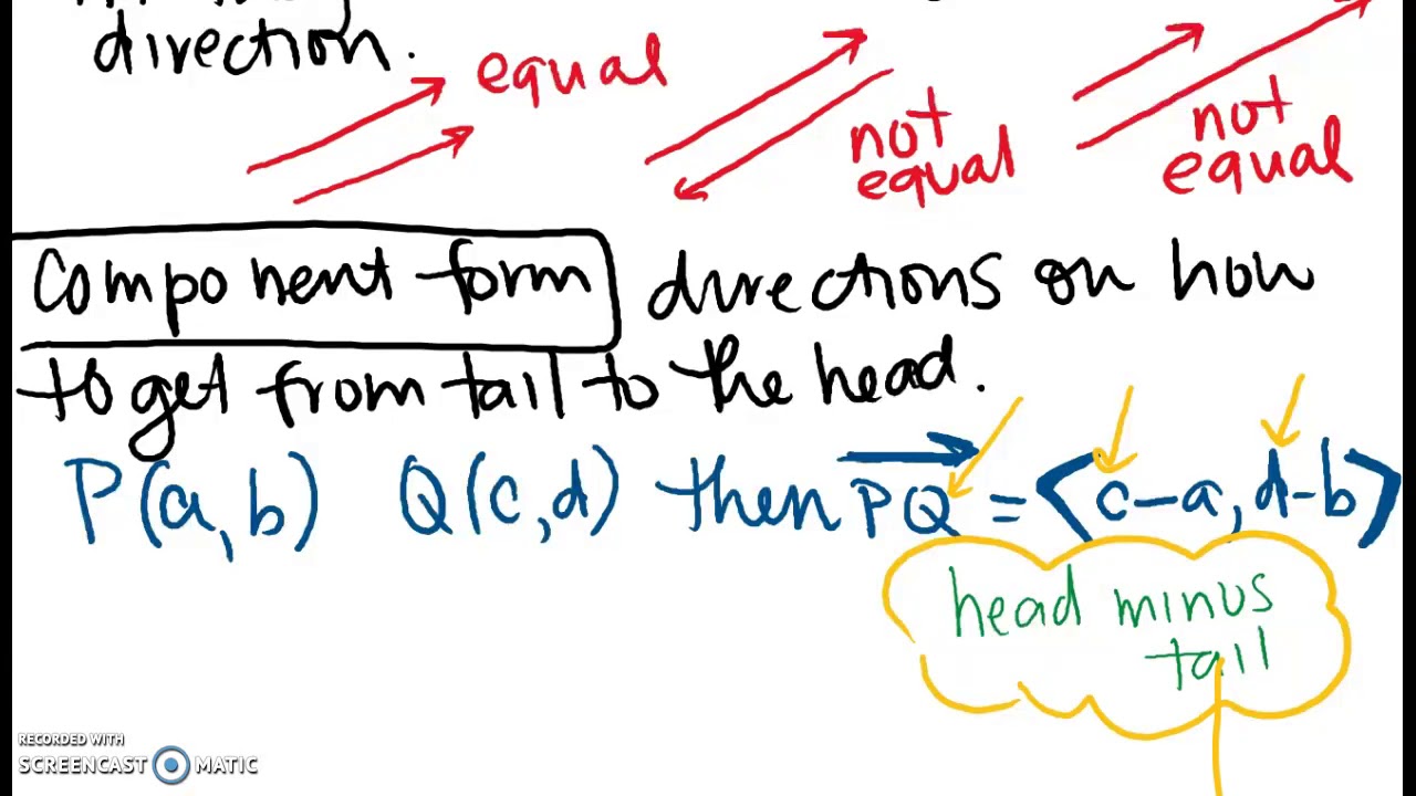 1280x720 Day Part Vector Equality, Component Form, And Magnitude