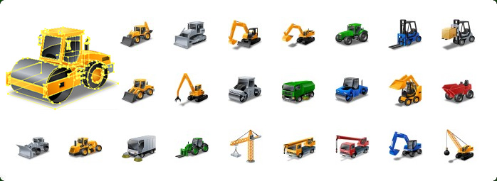 698x255 Transport Vector Icons With Custom Icon Design Service