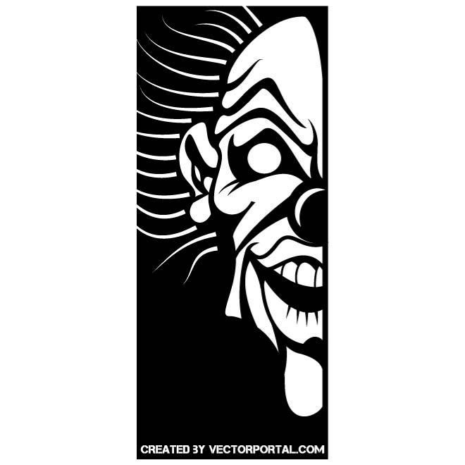 Face Of The Clown Vector Silhouette Art Inspiration Vector 660x660 Face Of The Clown Vector Silhouette Art Inspiration Vector