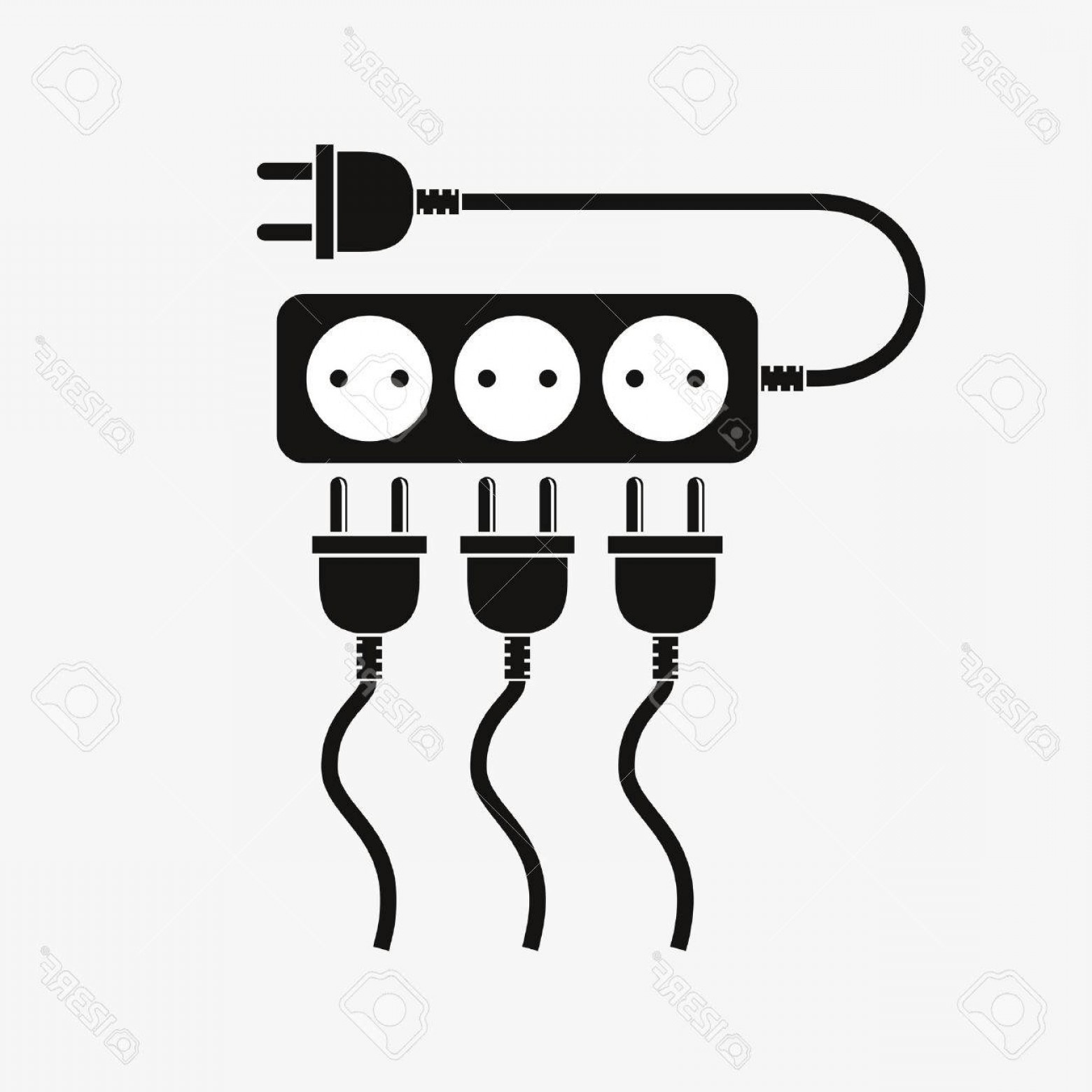 1560x1560 Photostock Vector Extension Cord Vector Illustration Icon Of Power